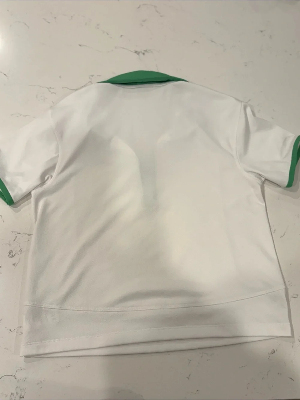 Women’s Nike Vintage Notch Neck Polo with Green Trim- Medium